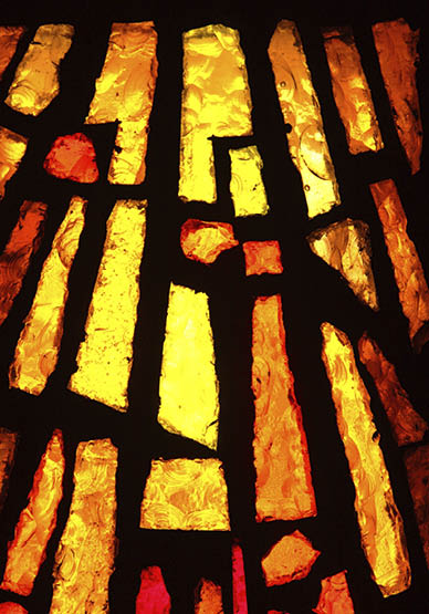 Multicolored stained glass  may be used as background